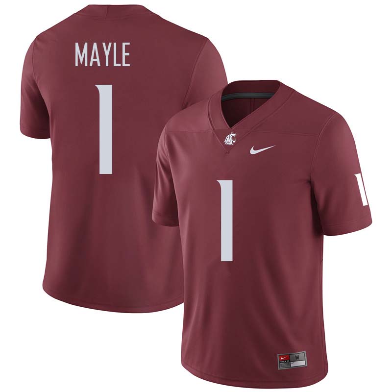 Men #1 Vince Mayle Washington State Cougars College Football Jerseys Sale-Crimson